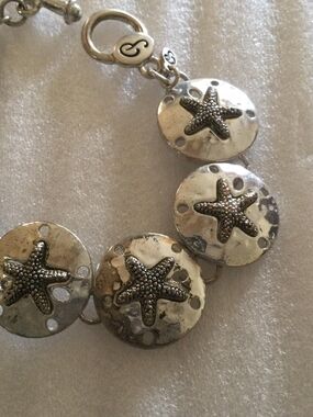 Silver Tone Starfish Sand Dollar Bracelet